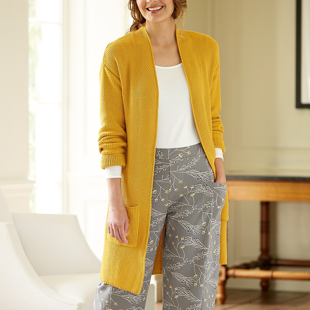 longline yellow cardigan