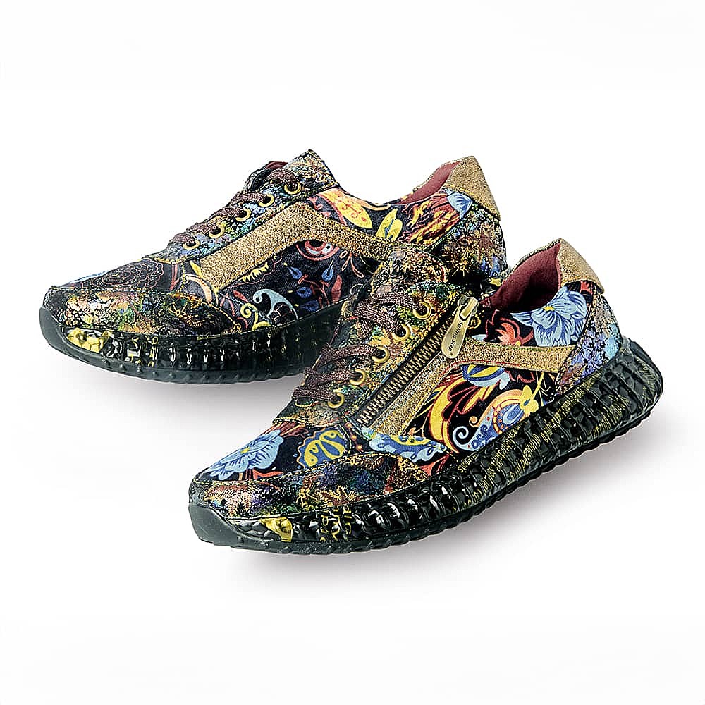 Artists Bllack Floral Print Metallic Trainers Culture Vulture