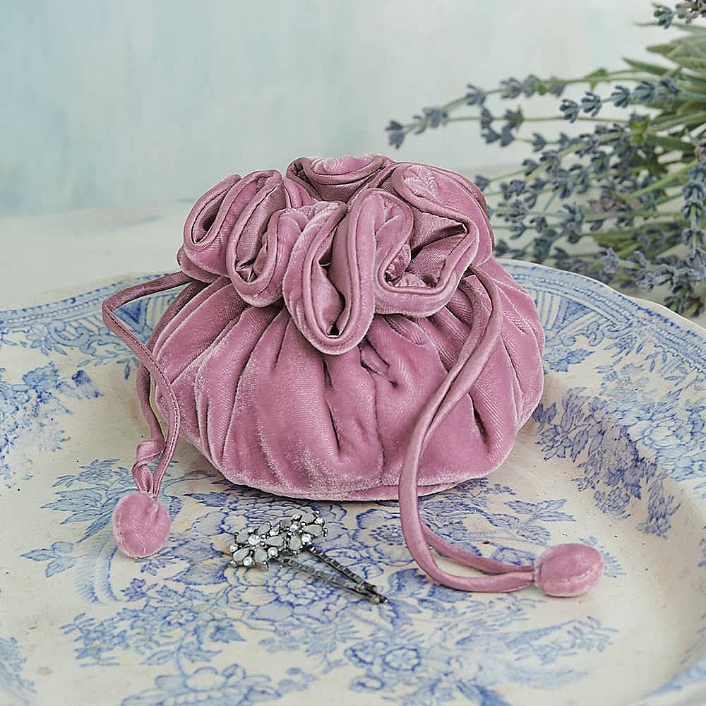 Villelaure Purple Velvet Drawstring Pouch Culture Vulture